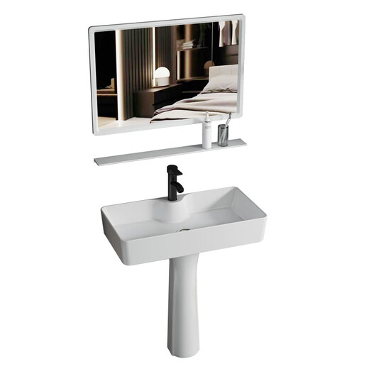 Column basin floor-standing wash basin ceramic household bathroom integrated small apartment bathroom bathroom toilet sink 4837 column basin drain