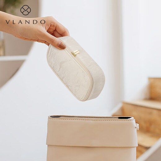 VLANDO Small Cosmetic Rangement Sac portable portable pour femmes à la main pour la main-d'œuvre, arcs de toilette de voyage.
