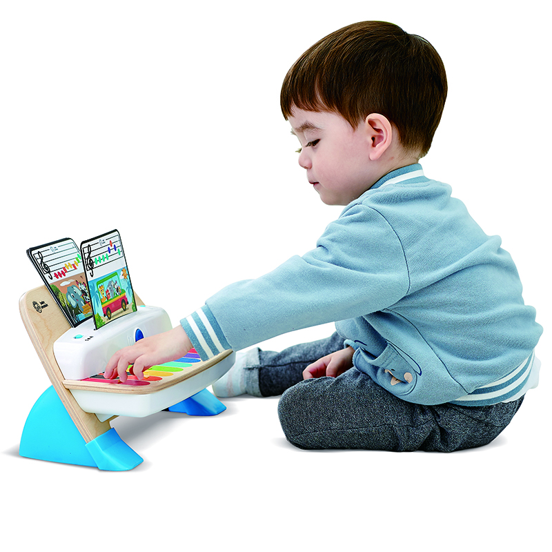 HAPE Kindermusikspielzeug, Intelligent Touch Electronic Piano Music Early Education Toys, Männer und Frauen, Intelligent Touch Electronic Piano-Advanced Version 800895