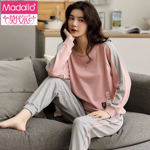 Modal 100% pure cotton pajamas for women in spring and autumn long sleeves sweet and cute summer cotton Korean style home clothing autumn and winter set 6628 T5352 L (recommended to wear 105-125 Jin [Jin equals 0.5 kg])