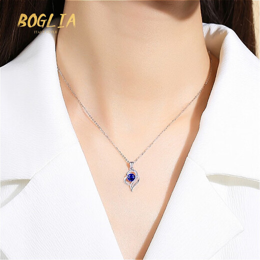 BOGLIA light luxury brand necklace for women 18k gold blue sapphire white gold diamond jewelry pendant 18k gold sapphire & diamond necklace