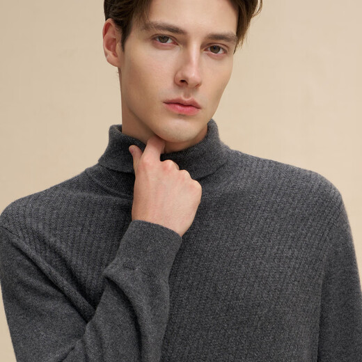 EMZ鄂尔多斯【5A抑菌 抗静电 明星同款】秋冬羊绒羊毛翻领保暖毛衫