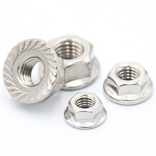 
Hethdigg JG-672 304 stainless steel flange nut Flange surface nut Anti-slip toothed screw cap DIN6923 M8 (150 pieces)