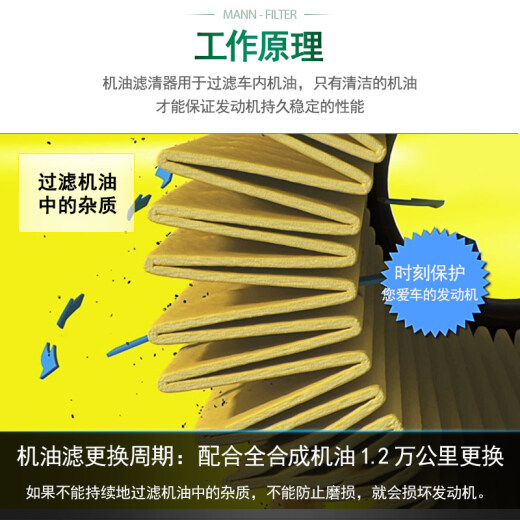 曼牌滤清器曼牌机滤机油滤芯格滤清器适配 HU719/5X 保时捷918 2014款 4.6L
