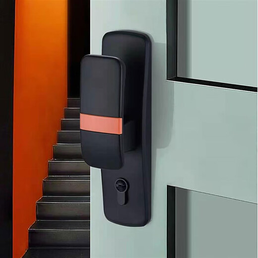 Huili custom silent door lock g luxury bedroom door lock universal solid wood door handle black gold straight sliding door XF02 black 35-50mm universal type with key