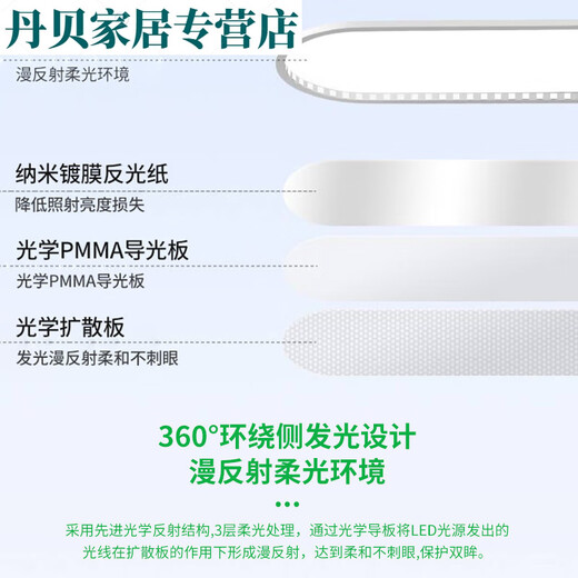 何健弓过道走廊led吸顶现代简约北欧长条客厅书房阳台具J263 40W 3892-白色100CM-三色变光40W
