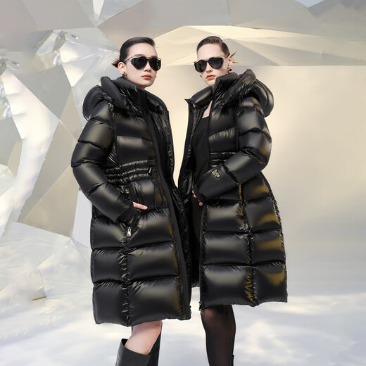Govan Black Gold Goose Down Jacket Queen 4.0 Eight Patterns Yang Mi Same Style Women's Long Down Jacket Haute Diamond Black L