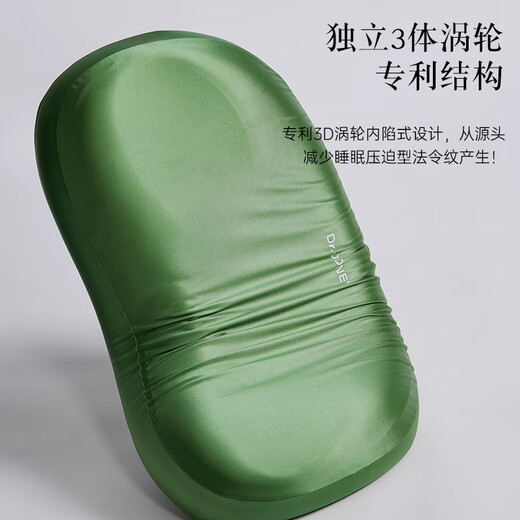 Jiu Doctor's tight plastic turbine pillows, a pair of memory foam pillow core, a pillow case gift box, bio-based structure, anti-wrinkle, large size 66*38*12cm (one pair) green