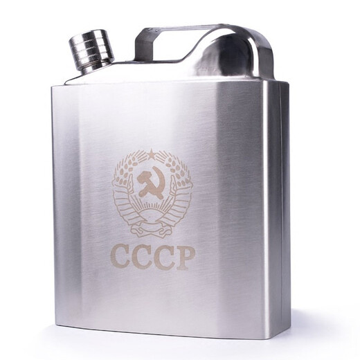 Douqujia Wine Bottle 304 Stainless Steel Portable White Wine Bottle Metal Flat Wine Bottle Outdoor Large Capacity Personalized Iron Wine Set 5Jin Jin equals 0.5kg Thickened Upgraded Style + Wine Glass Wine Leak Tote Bag