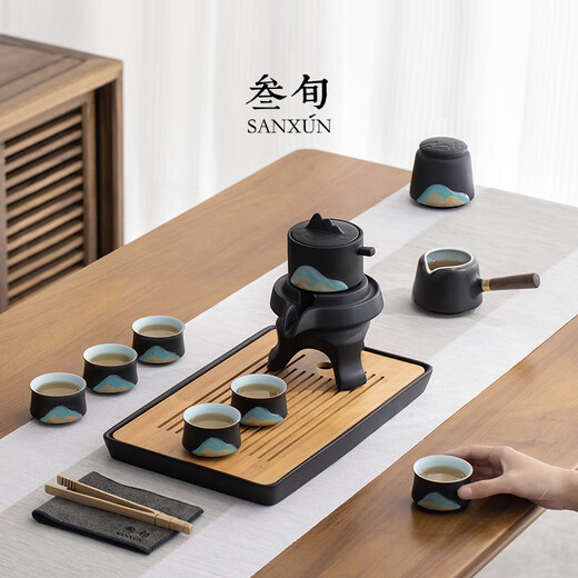 Thirty-year-old remote mountain automatic Kung Fu tea set household high-end light luxury lazy tea artifact teapot gift box