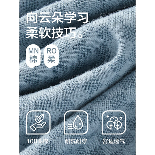 
Hengyuanxiang pure cotton pajamas men's long-sleeved summer thin style breathable 2024 new loose home clothing set Starry Sky Blue 16873 [all cotton, no pilling] L [110-130Jin [Jin equals 0.5 kg]]
