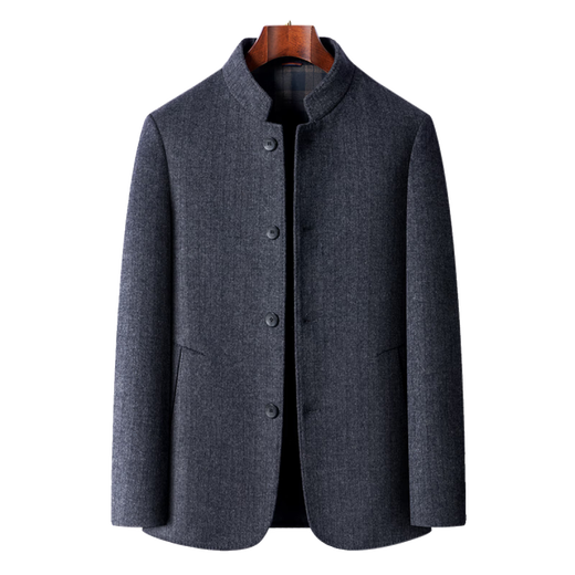 Pier Cardin High-End Light Luxury Zhongshan Anzug mit mittleren Herrenwolle mit mittleren Wolle mit zweiseitiger Wolljacke Ständer des Halsbandes Wollmantel grau m 17095-115jin [Jin ist gleich 0,5 kg]