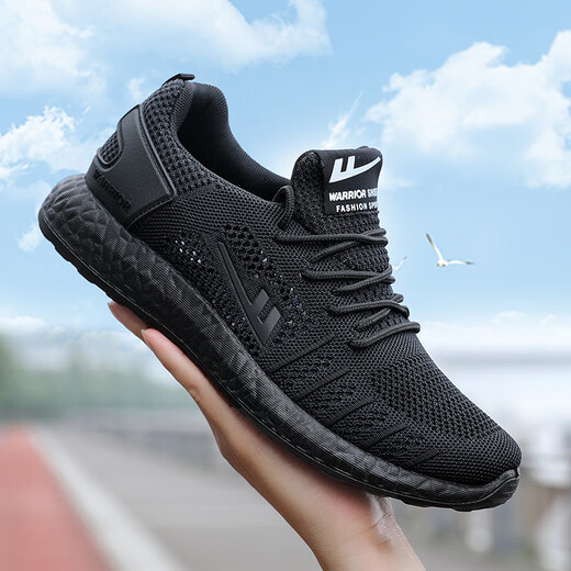 Chaussures masculines Jetram pour le printemps et l'été Breatte Chaussures décontractées pour hommes Hollow Mesh Net Running Chaussures Soft Sole Running Resistant Tous Sports Chaussures Sports Yt-All Black (6175) Men 42