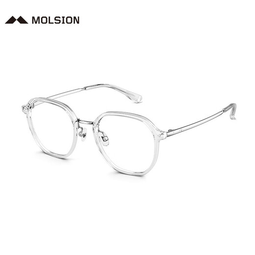 Molsion Mosen Xiao Zhan same style glasses can be matched with myopia glasses frame anti-blue light frame MJ6172 Xiao Zhan same style] B90 silver transparent
