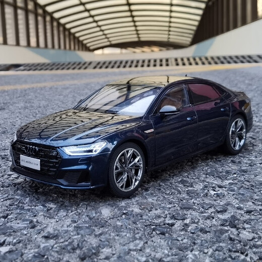 YUEJISHENG Original Audi 1 18 Audi Audi A7L 2022 Alloy Fully Open Car Model Alloy Car Model Seer Edition Dark Blue