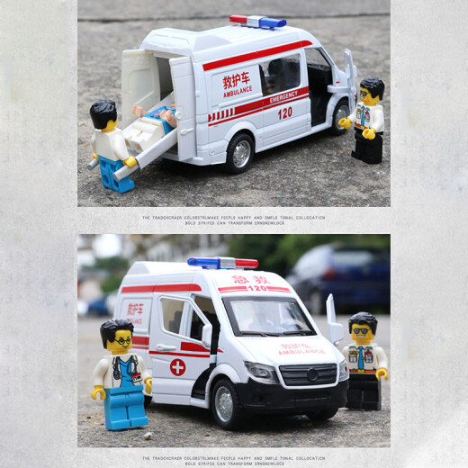Leilang children's toys simulation model car police car ambulance fire truck alloy pull-back boy toy