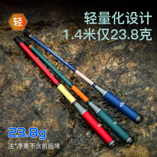 Kemaile shooter small things fishing rod set 2.4 meters children's fishing squid white strip horse mouth portable mini stream hand pole green