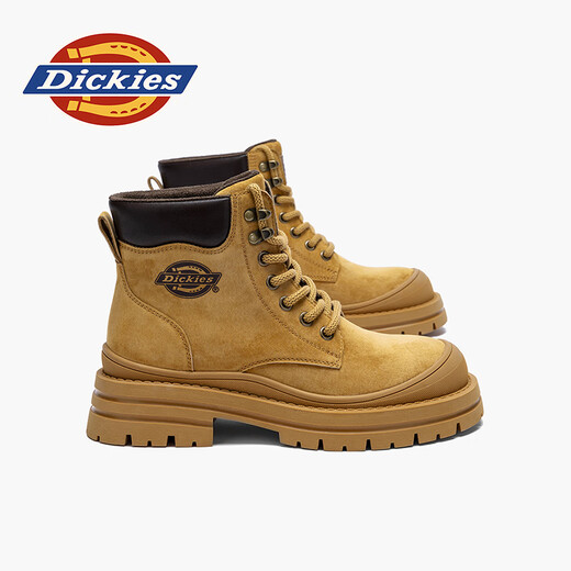 Dickies Martin Boots Femme 2025 Nouveau style britannique Boots Single Sole épaisse augmentant mince à lacets Boots pour femmes décontractées jaune / femmes 37 235 mm