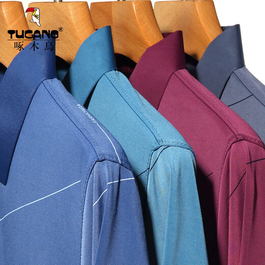 
Woodpecker (TUCANO) short-sleeved T-shirt for men and middle-aged men short-sleeved T-shirt for summer ice silk quick-drying middle-aged and elderly loose lapel polo men's clothing QH1283 gray L 175/88A