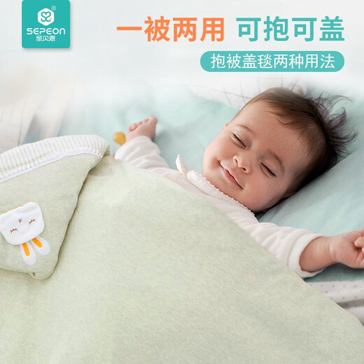 Saint Bain (sepeon) cartoon baby blanket pure cotton thickened newborn autumn and winter supplies baby can take off the bile when going out in winter Bear baby (can take off the bile) 98*98cm