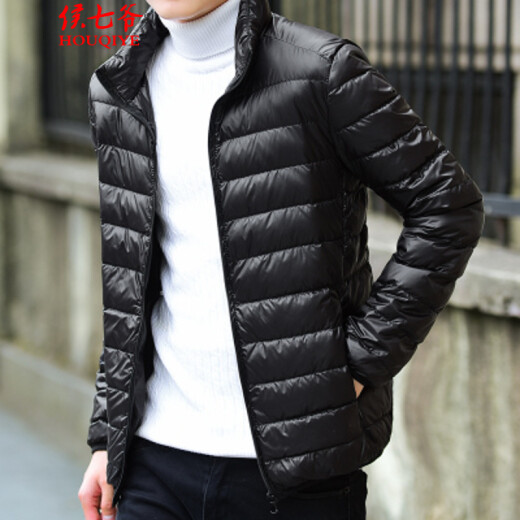Uniqlo official website same style autumn and winter light down jacket men's short stand collar men's large size ultra-thin lightweight couple jacket trendy black 2XL