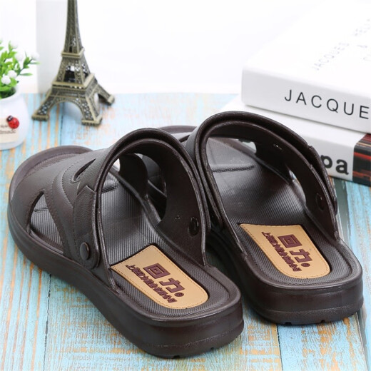 Huili Shanghai Huili Sandalen Herren Sommer einfache Nicht-Schlupf-Kee-resistente tägliche Arbeit Freizeit zwei-Wear Strandsandalen Huili 3888 Brown 41