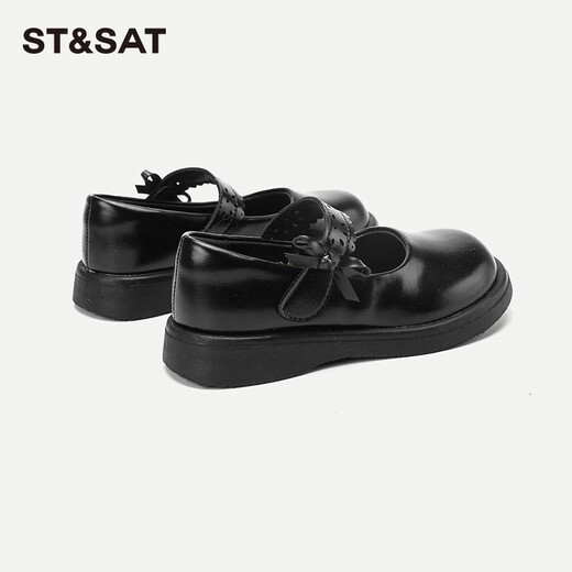 
Saturday children's shoes Spring and Autumn Girls' Soft Sole Performance Shoes Black Small Leather Shoes Fashion Princess Shoes British Style Black 33
