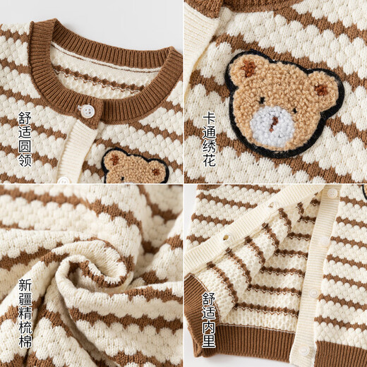 Jia Yi Pei'er baby cardigan vest spring and autumn boys vest children's knitted sweater baby vest girls bottoming vest sweater PB641-navy blue 90