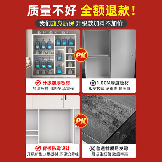Bai Qian Free Installation Wardrobe Bedroom Storage Cabinet Sliding Door Wardrobe Simple Sliding Door Large Wardrobe Three Doors 1.8 Meter Main Cabinet + Top Cabinet + Side Cabinet