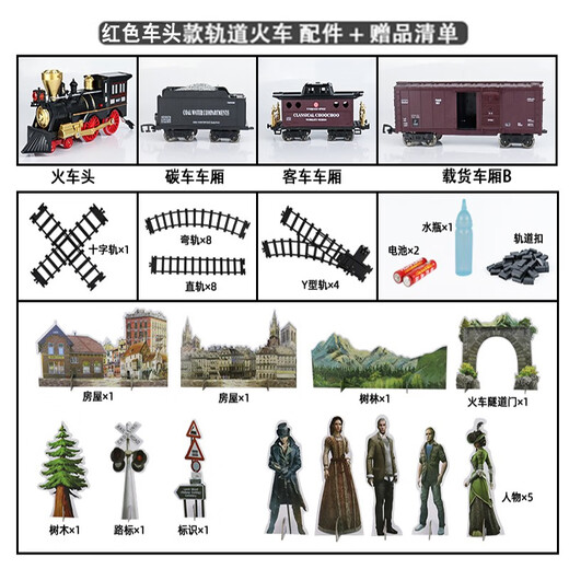 Lichengfeng (LCF) Tren grande Toy Track Control remoto Modelo de aleación de vapor Modelo Conjunto de simulación de niños Regalo Rojo Red Red Train [Modelo de plástico de control remoto]