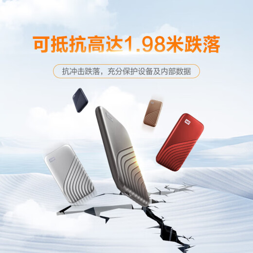 西部数据（WD） NVMe移动固态硬盘（PSSD）My Passport随行SSD type-c接口 1050MB/s 手机笔记本外置外接 兼容Mac 深空灰 | 1TB 高速加密