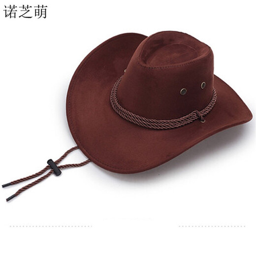 Nozhi Meng, grand chapeau de cowboy occidental à grand bord, chapeau de soleil pour hommes et femmes, grand bord, chapelet de soleil d'équitation, chapeau de plage, NE677, brun foncé, style adulte