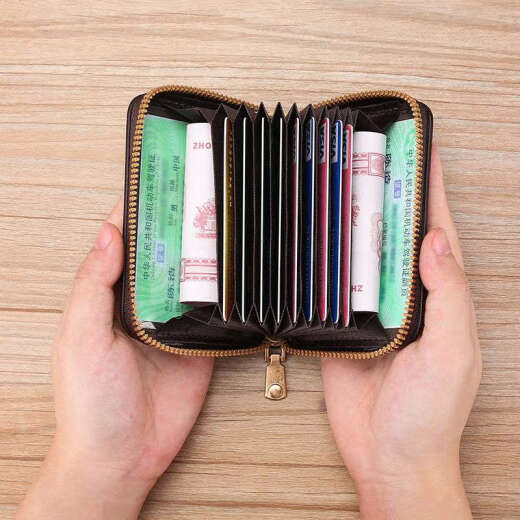 Bolsa de tarjeta antidemagnetización para mujeres, gran capacidad, tarjetas múltiples, tarjeta de crédito, identificación, licencia de conducir, tarjeta de presentación, bolsa de tarjeta bancaria, molino de viento marrón, bolsa de tarjeta de mujer