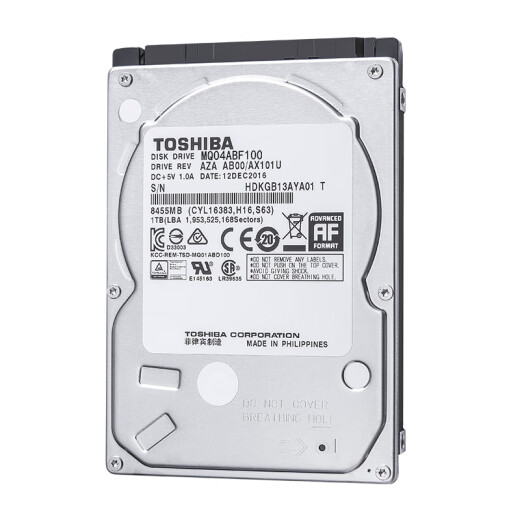TOSHIBA notebook mechanical hard drive 1TB128MB5400RPMSATA interface thin and light series (MQ04ABF100)