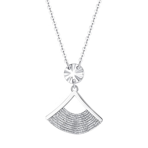 TTMIX platinum PT950 skirt pendant elegant small fan necklace platinum clavicle chain for girlfriend 4.1-4.3g