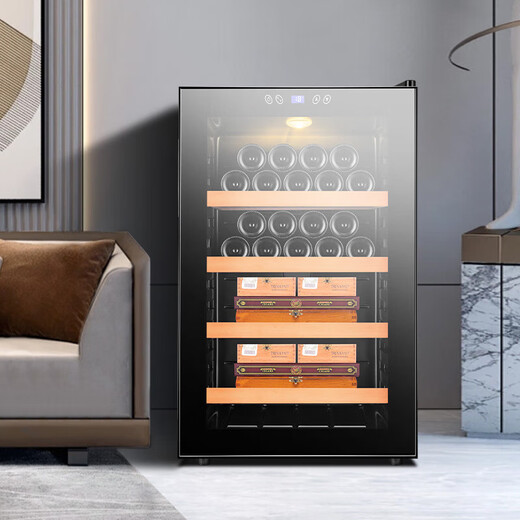 CIGARLOONG cigar cabinet constant temperature moisturizing cedar wood shelf naked dual-core dual-core refrigeration small household energy-saving silent cigar and red wine dual-purpose intelligent electronic humidifier 65C 65C merbau wood red wine cigar style 70L cigar cabinet