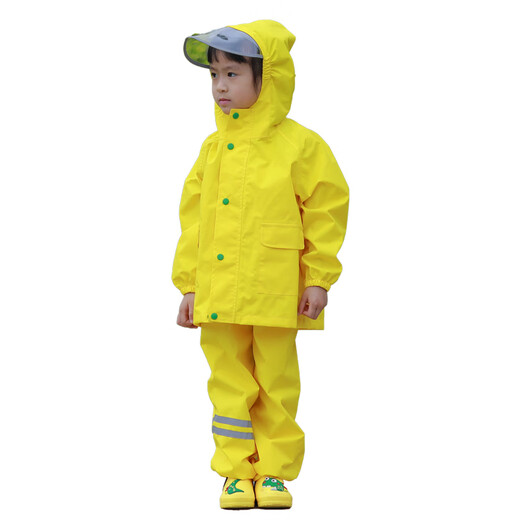 Zailu children's raincoat overalls rain pants one-piece Anji play clothes two-purpose waterproof full body boys and girls kindergarten suit 901 yellow overalls M