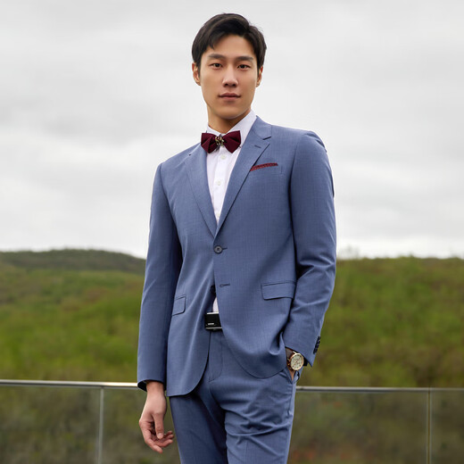 雅戈尔【性价比羊毛】西服男春季单西男士高端修身西装礼服外套商务休闲 【舒适羊毛】灰蓝 175/92A