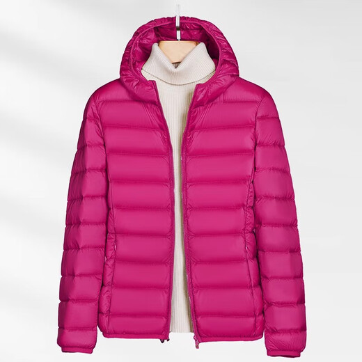 Yalu Thin Down Jacke für Frauen im Herbst und Winter Mode kurze Outdoor -Sport -Kapuze kleine rote Jacke für Frauen