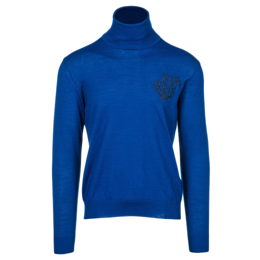 VERSACE JEANS COUTURE 范思哲 男士腈纶混纺高领针织羊毛衫 B5GSB829 56622 253 蓝色 2XL
