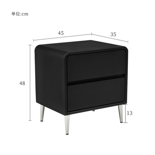 Gujia Home Bedside Table Modern Simple Italian Light Luxury Storage Cabinet Versatile Retro Bedroom Furniture 7882 Black