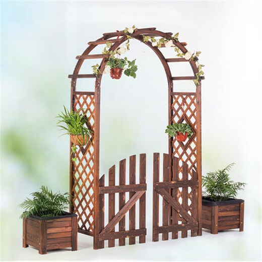 Puerta al aire libre con puertas en el patio, puertas de cerca de madera anticorrosión en el jardín, puertas de madera de doble madera en las puertas de madera maciza de madera, puertas de cerca con columnas 12050 blancas