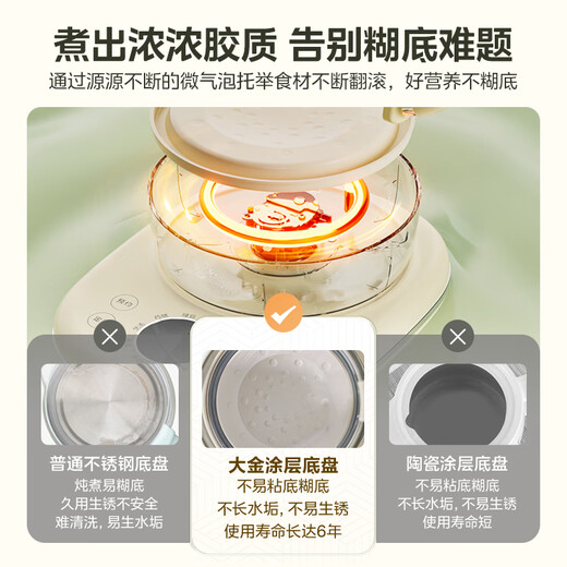 Midea health pot 0 glue boiling teapot boiling kettle flower teapot 10 major functions 12h constant temperature 11-level temperature control insulation electric kettle tea maker 1.5L YS15P304