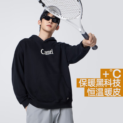 Camel (CAMEL) Wang Junkai same style hooded sweatshirt for men plus velvet to keep warm American trendy sweatshirt autumn and winter M34CA88738