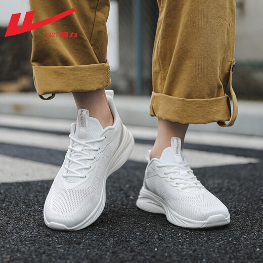 Huili sports shoes men's shoes summer mesh shoes breathable soft sole mesh shoes men's casual shoes men's light shock-absorbing running shoes white 1483 40