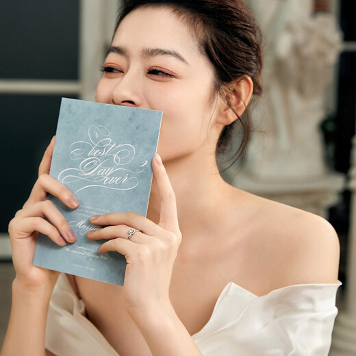 Saturday Fortune (ZLF) 18K gold diamond ring for women's favorite classic square diamond wedding proposal engagement diamond ring T 30 minutes VS/H size 14