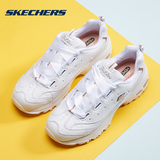 [70% neu] Skechers Fashion Casual Women's Shoes Seidenpande Panda Style Low Top 11976 Weiß/Gold 35