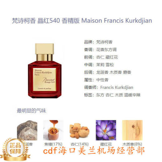 Francis Kurgian MFK/Fanshiko Xiang 540 Parfüm eine Rose Limited Edition 724 Red Belle Carrey Chinese Valentinstag Geschenk Red Belle Carrey 540 Duft Red Bottle 70 ml Exquisite Box Pack