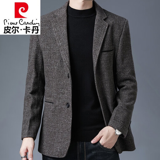 Pier Cardin Brandneuer Herbst- und Winterblazer für mittlere und junge Männer verdickte Wollanzug Jacke Grau 180