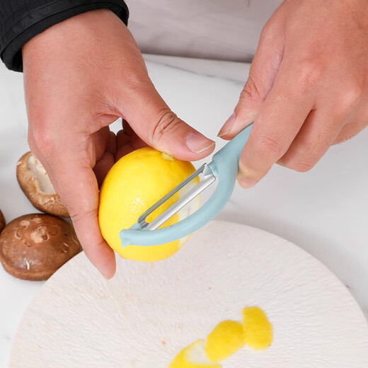 削皮刀水果刀二合一厨房专用瓜刨甘蔗皮多功能苹果土豆皮削皮刀器 不锈钢削皮器-浅蓝-1个